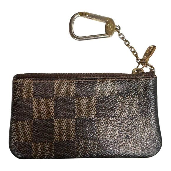 Louis Vuitton Damier Ebene Canvas Key Pouch With Box & Clip Gift Authentic - Picture 4 of 8